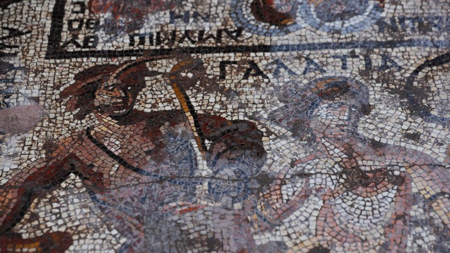 Syria khai quật bức tranh khảm đá thời La Mã khoảng 1600 năm tuổi cực hiếm - Ảnh 1.