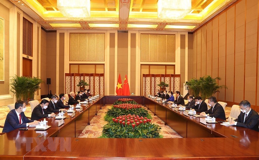 Hình ảnh Tổng Bí thư Nguyễn Phú Trọng hội kiến Chủ tịch Quốc hội và Chủ tịch Chính hiệp Trung Quốc - Ảnh 3.