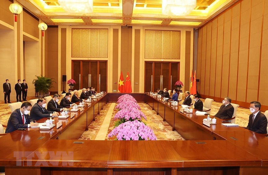 Hình ảnh Tổng Bí thư Nguyễn Phú Trọng hội kiến Chủ tịch Quốc hội và Chủ tịch Chính hiệp Trung Quốc - Ảnh 4.