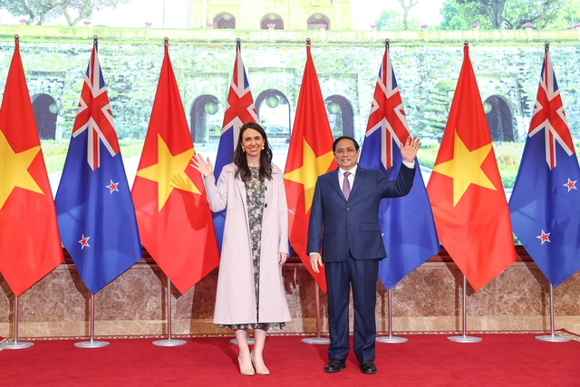 Chùm ảnh: Thủ tướng Phạm Minh Chính chủ trì lễ đón chính thức Thủ tướng New Zealand - Ảnh 6.