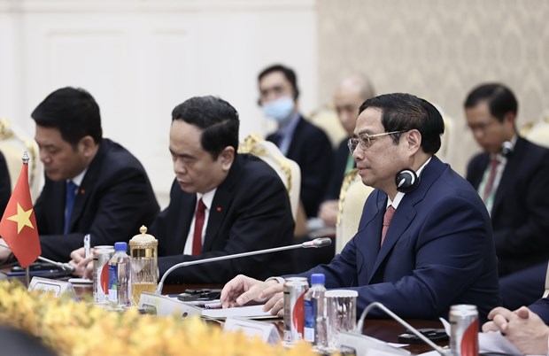 Lễ đón chính thức Thủ tướng Chính phủ Phạm Minh Chính thăm Campuchia - Ảnh 12.
