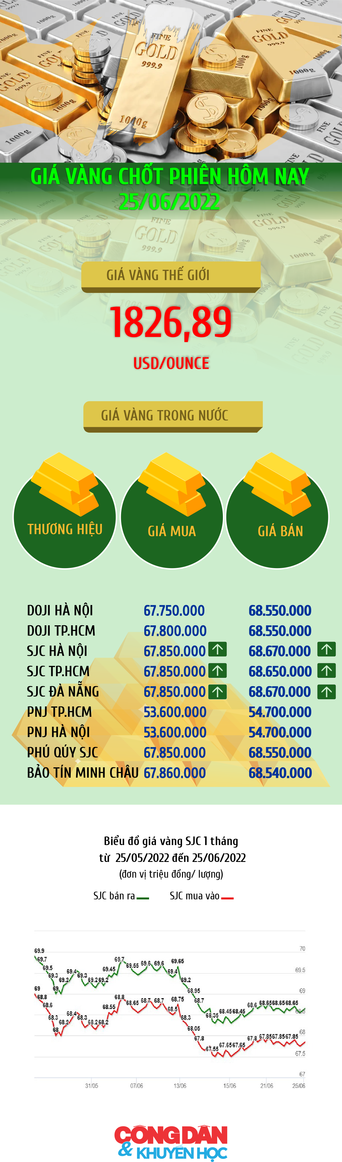 Cập nhật giá vàng trong nước và thế giới ngày 25/6 - Ảnh 1.