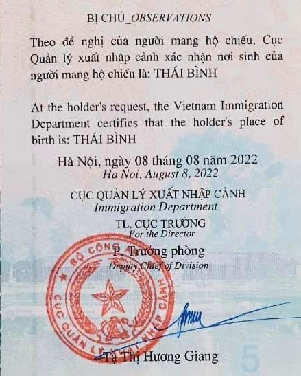 Đại sứ quán Mỹ khuyến cáo người xin thị thực bổ sung 'nơi sinh' vào phần bị chú trong hộ chiếu mới - Ảnh 1.
