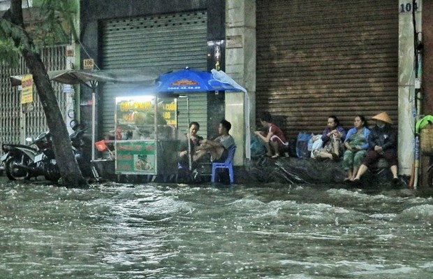 Mưa to kéo dài, nhiều tuyến đường tại Thành phố Hồ Chí Minh ngập sâu chưa từng thấy - Ảnh 2.