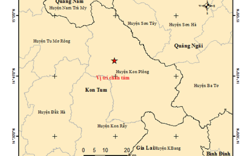 Động đất liên tiếp ở Kon Tum: Sáng 24/8, lại xảy ra 1 trận động đất có độ lớn 2.5