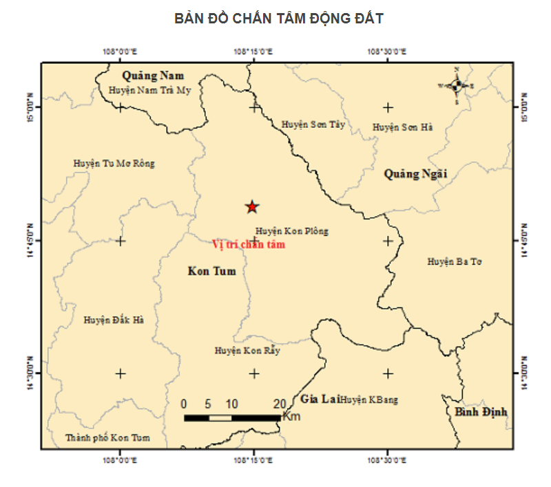 Động đất liên tiếp ở Kon Tum: Sáng 24/8, lại xảy ra 1 trận động đất có độ lớn 2.5 - Ảnh 1.