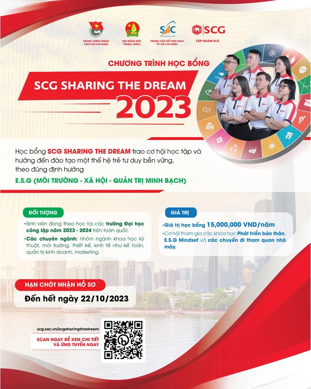 Cơ hội nhận học bổng SCG Sharing The Dream năm 2023 - Ảnh 1.