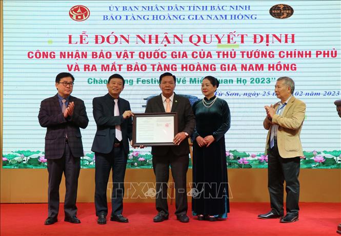 Bắc Ninh đón nhận Quyết định công nhận bảo vật quốc gia Thạp đồng văn hóa Đông Sơn - Ảnh 1.