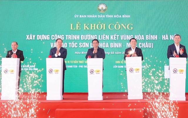 Khởi công xây dựng đường liên kết vùng Hòa Bình - Hà Nội và cao tốc Sơn La - Ảnh 1.