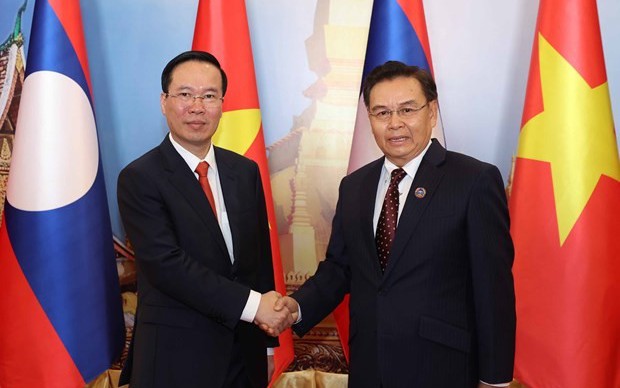Hội đàm giữa Chủ tịch nước Võ Văn Thưởng và Thủ tướng Lào Sonexay Siphandone
