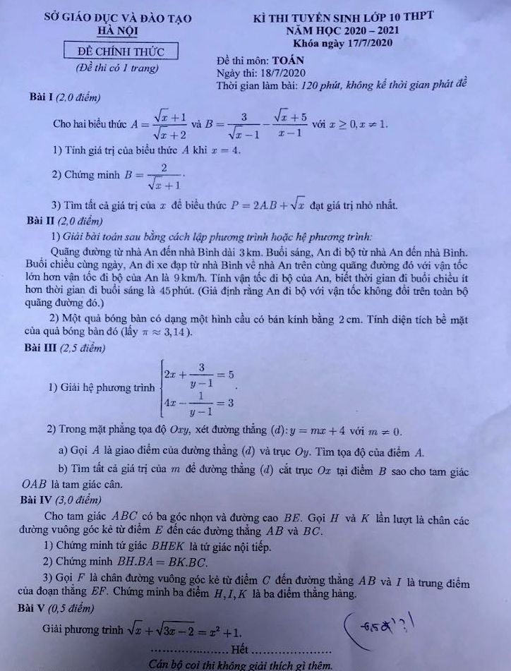 Đề thi vào lớp 10 môn Toán của Hà Nội 3 năm gần đây - Ảnh 8.