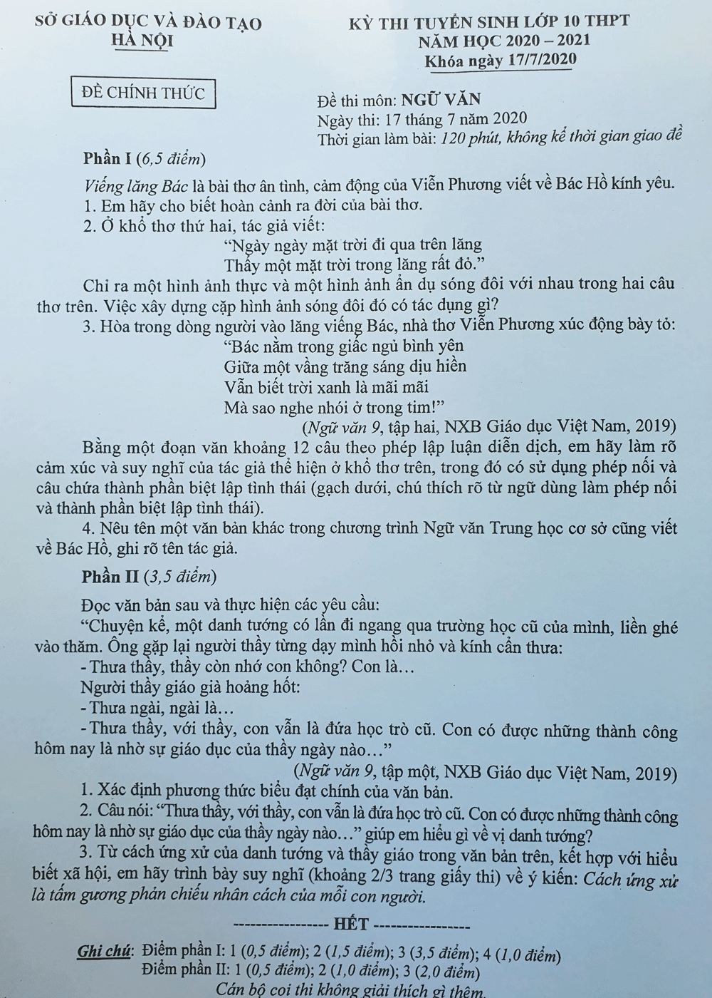 Cấu trúc đề Ngữ văn thi vào lớp 10 ở Hà Nội 3 năm gần đây không thay đổi - Ảnh 5.