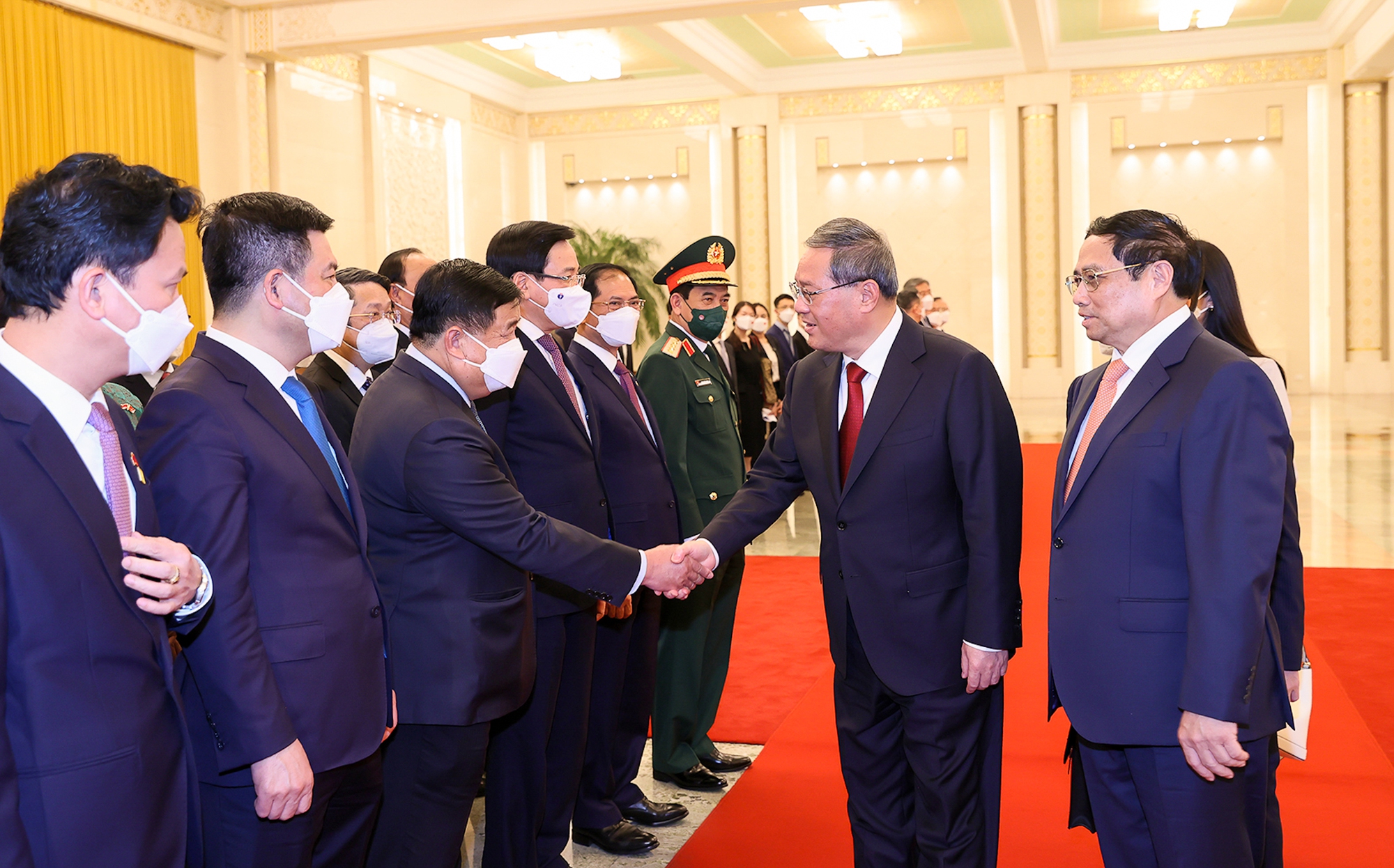 Chùm ảnh: Lễ đón chính thức Thủ tướng Chính phủ Phạm Minh Chính thăm Trung Quốc - Ảnh 6.