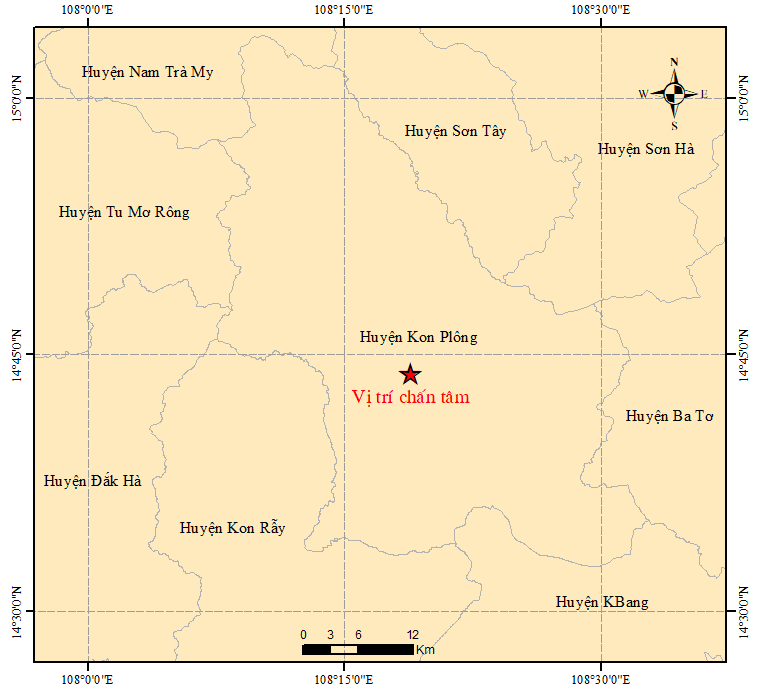 5 trận động đất dồn dập trong 7 tiếng tại Kon Plông (Kon Tum) - Ảnh 1.