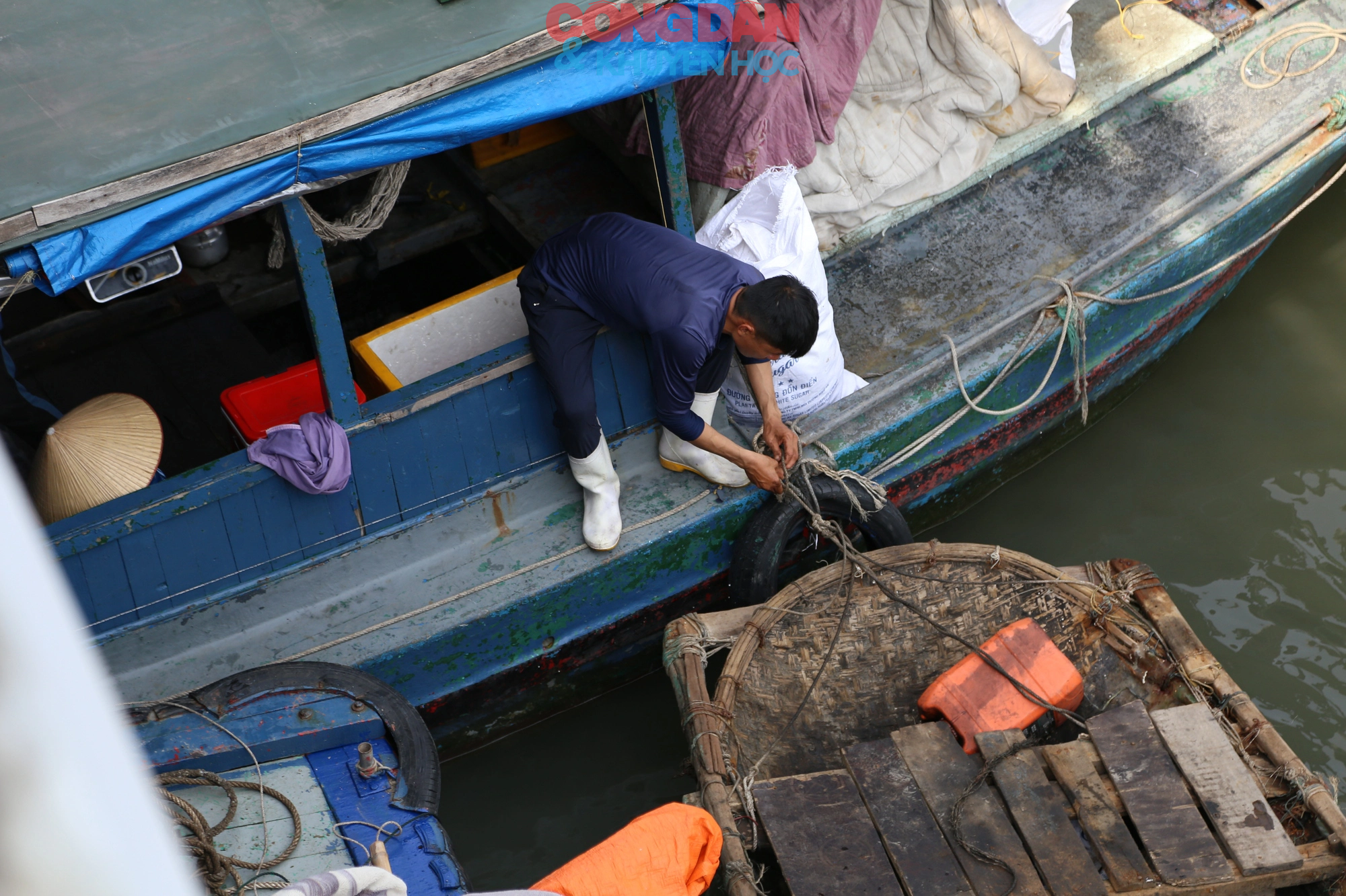 Quảng Ninh: Đối phó với bão số 1, tàu vào nơi neo đậu, ngư dân hối hả lên bờ - Ảnh 3.