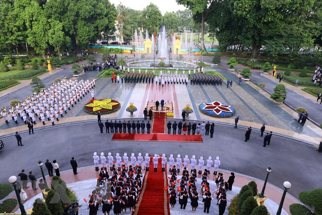 Tổng Bí thư Nguyễn Phú Trọng chủ trì Lễ đón chính thức Tổng thống Hoa Kỳ Joe Biden - Ảnh 2.
