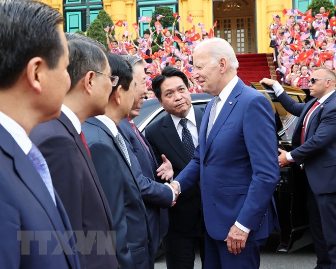 Tổng Bí thư Nguyễn Phú Trọng chủ trì Lễ đón chính thức Tổng thống Hoa Kỳ Joe Biden - Ảnh 5.