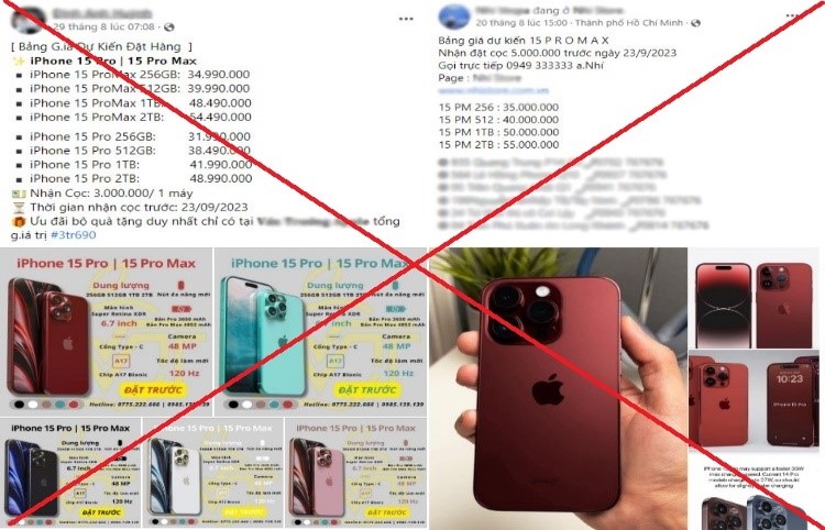 Cảnh giác khi đặt cọc mua iPhone 15 qua mạng để tránh bị lừa đảo chiếm đoạt tài sản - Ảnh 1.