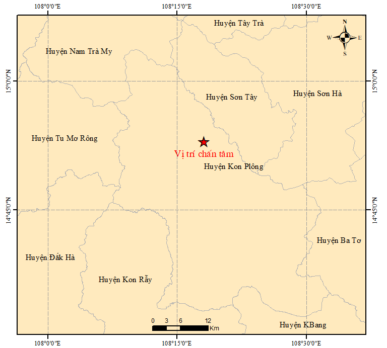 Liên tục 4 trận động đất ở Kon Plông, Kon Tum trong 3 giờ đồng hồ - Ảnh 1.