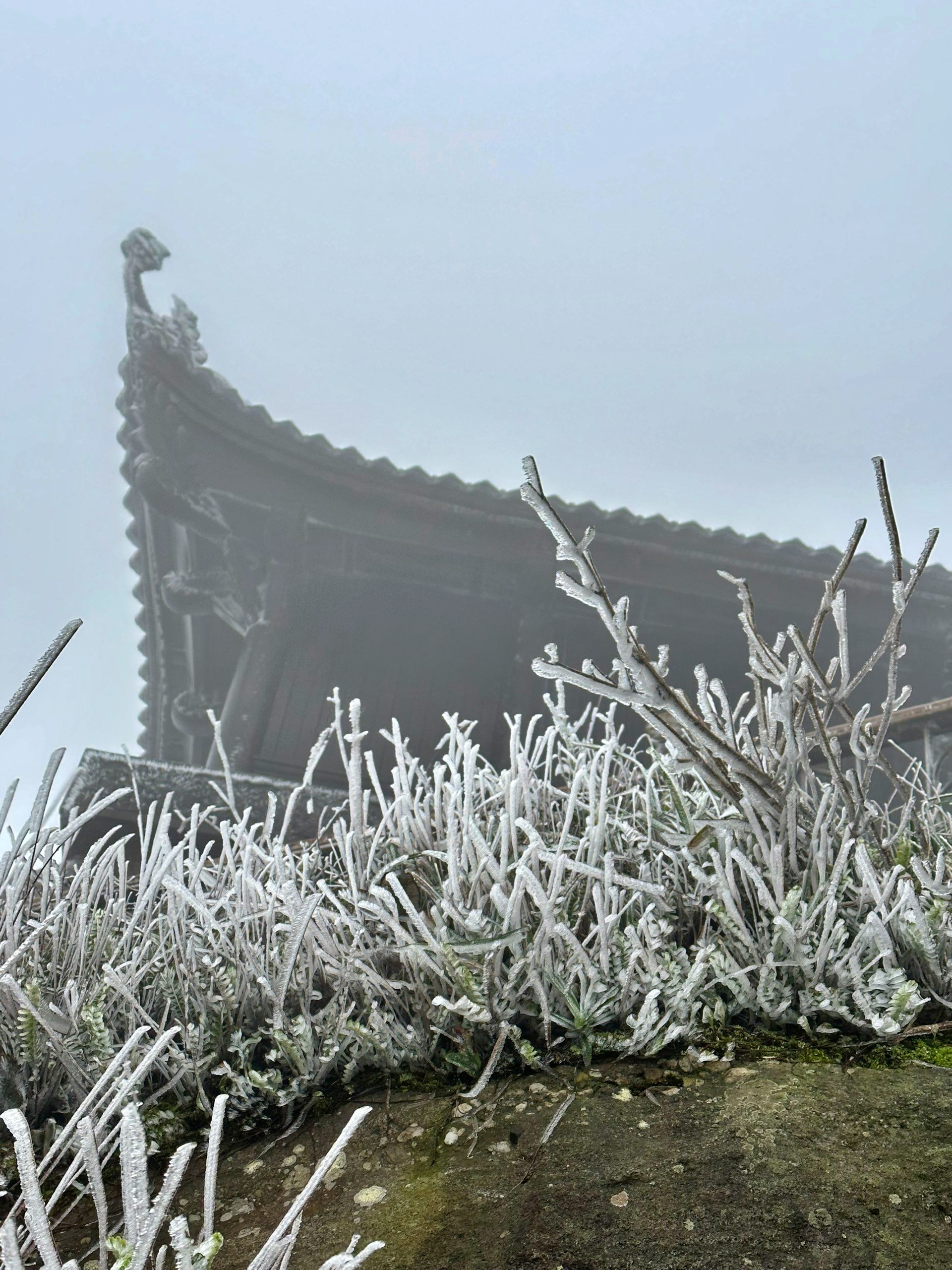 Cận cảnh băng giá xuất hiện tại chùa Đồng, Yên Tử, Quảng Ninh- Ảnh 9.