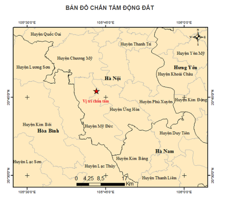 Xảy ra động đất 4 độ richter ở Hà Nội- Ảnh 1.