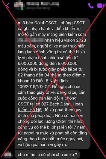 Cảnh báo tin nhắn giả mạo cảnh sát giao thông yêu cầu nộp phạt nguội- Ảnh 2.