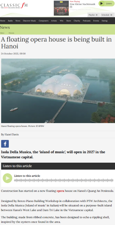 Hà Nội gây chú ý trên truyền thông quốc tế với "Hòn đảo âm nhạc" tại Hồ Tây- Ảnh 2. Hà Nội gây chú ý trên truyền thông quốc tế với "Hòn đảo âm nhạc" tại Hồ Tây- Ảnh 2.