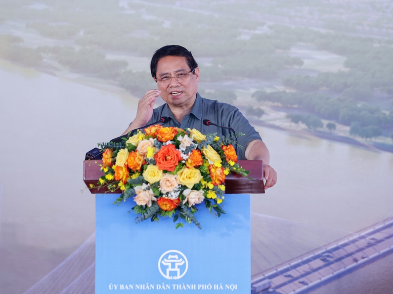 Thủ tướng Phạm Minh Chính phát lệnh khởi công cầu Tứ Liên (Hà Nội)- Ảnh 2. Thủ tướng Phạm Minh Chính phát lệnh khởi công cầu Tứ Liên (Hà Nội)- Ảnh 2.