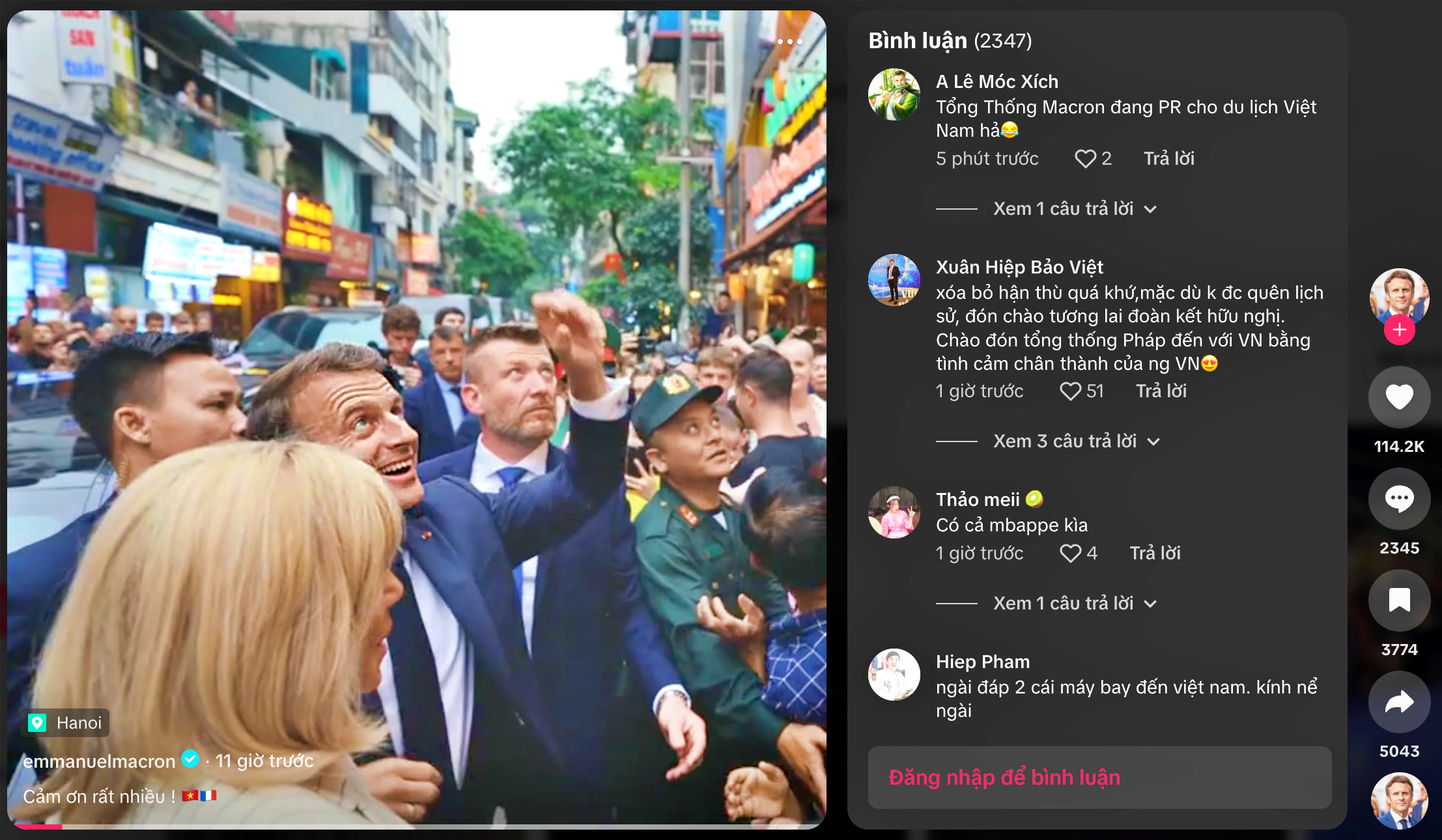 Image hình ảnh hình ảnh hình ảnh hình ảnh hình ảnh hình ảnh hình ảnh hình ảnh hình ảnh Emmanuel Macron - Tổng thống Pháp Emmanuel Macron đăng video về Hà Nội