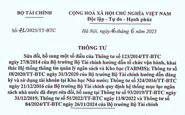 Thông tư số 41/2025/TT-BTC: Quản lý ngân sách đồng bộ với chính quyền 2 cấp - Ảnh 1.
