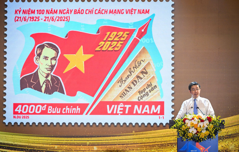 Chiêm ngưỡng Bộ tem đặc biệt kỷ niệm 100 năm Ngày Báo chí Cách mạng Việt Nam - Ảnh 3.