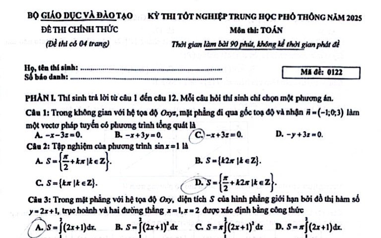 Đề Toán thi tốt nghiệp trung học phổ thông gắn kiến thức với đời sống, sẽ không nhiều thí sinh đạt điểm tuyệt đối- Ảnh 2.