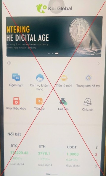 Tặng tiền để lôi kéo tham gia đầu tư tiền ảo trên ứng dụng Koi Global - nhiều nạn nhân "mắc bẫy" - Ảnh 1.