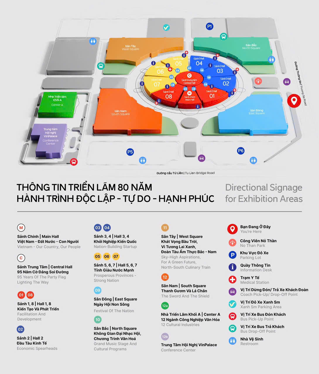 Triển lãm 80 năm Thành tựu Đất nước rộng tới 260.000 m2: Ai đi xem nằm lòng ngay bản đồ này- Ảnh 2. Bản đồ giúp người dân "mục sở thị" dễ dàng Triển lãm Thành tựu Đất nước 80 năm xây dựng và phát triển - Ảnh 3.
