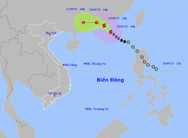 Dự báo thời tiết ngày 19/9: Bão số 8 sắp đi vào đất liền, nhiều nơi mưa lớn- Ảnh 1.
