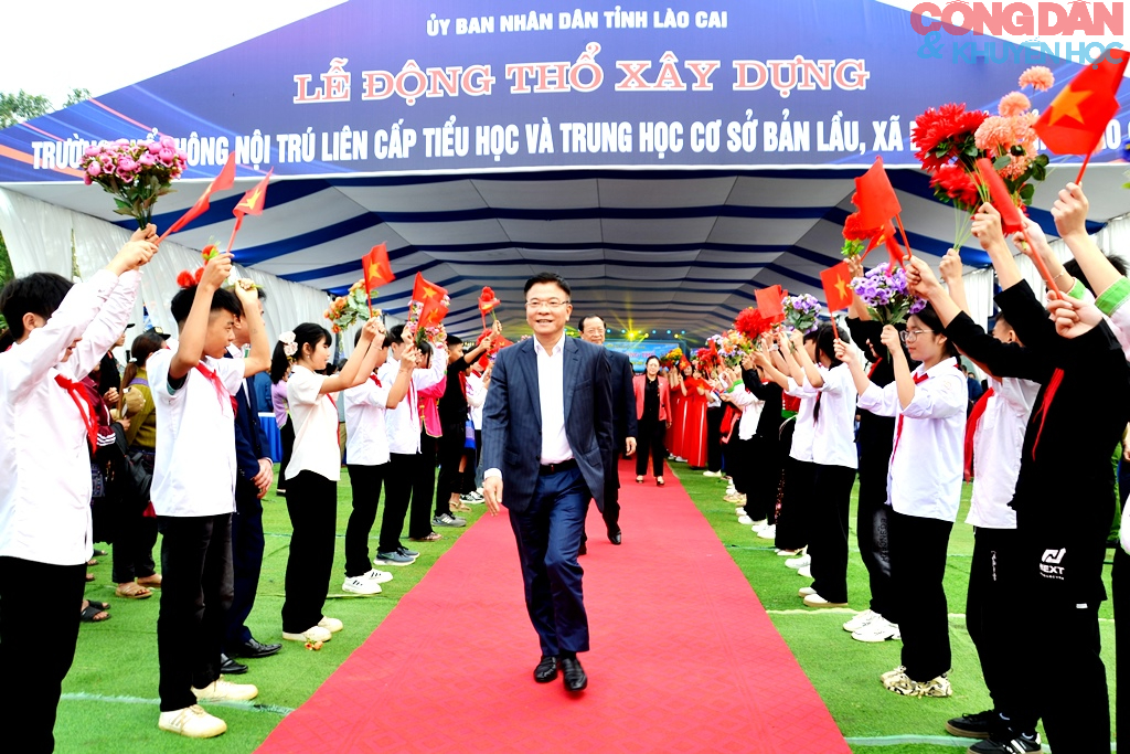 L&agrave;o Cai: Khởi c&ocirc;ng x&acirc;y Trường phổ th&ocirc;ng nội tr&uacute; li&ecirc;n cấp ở x&atilde; bi&ecirc;n giới Bản Lầu - Ảnh 1.