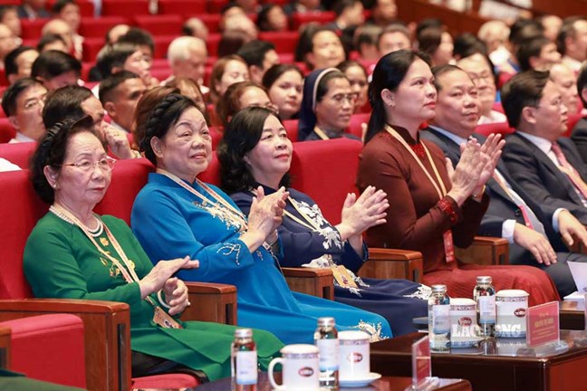Khai mạc Đại hội đại biểu to&agrave;n quốc MTTQ Việt Nam lần thứ XI: Biểu tượng của sức mạnh đo&agrave;n kết trong kỷ nguy&ecirc;n mới - Ảnh 1.