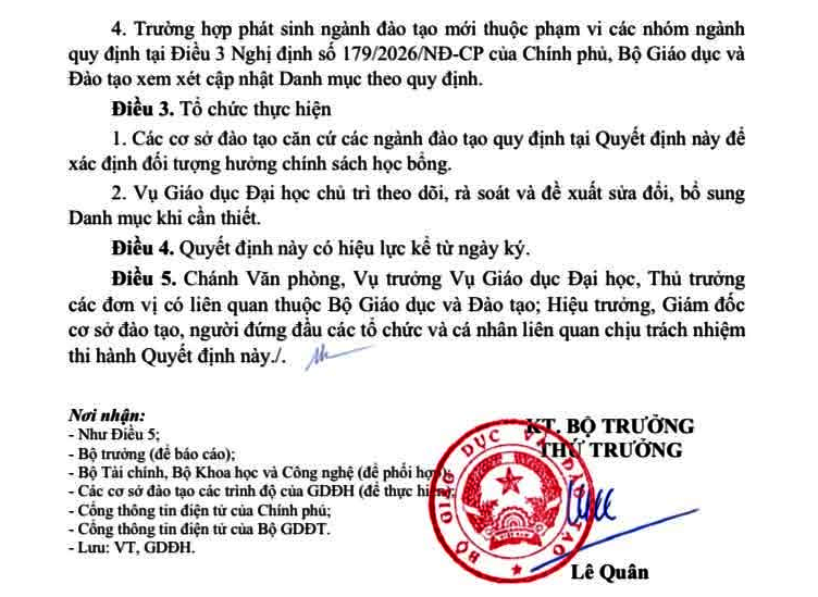 111 ng&agrave;nh đ&agrave;o tạo khoa học cơ bản, kỹ thuật then chốt v&agrave; c&ocirc;ng nghệ chiến lược được cấp học bổng - Ảnh 2.