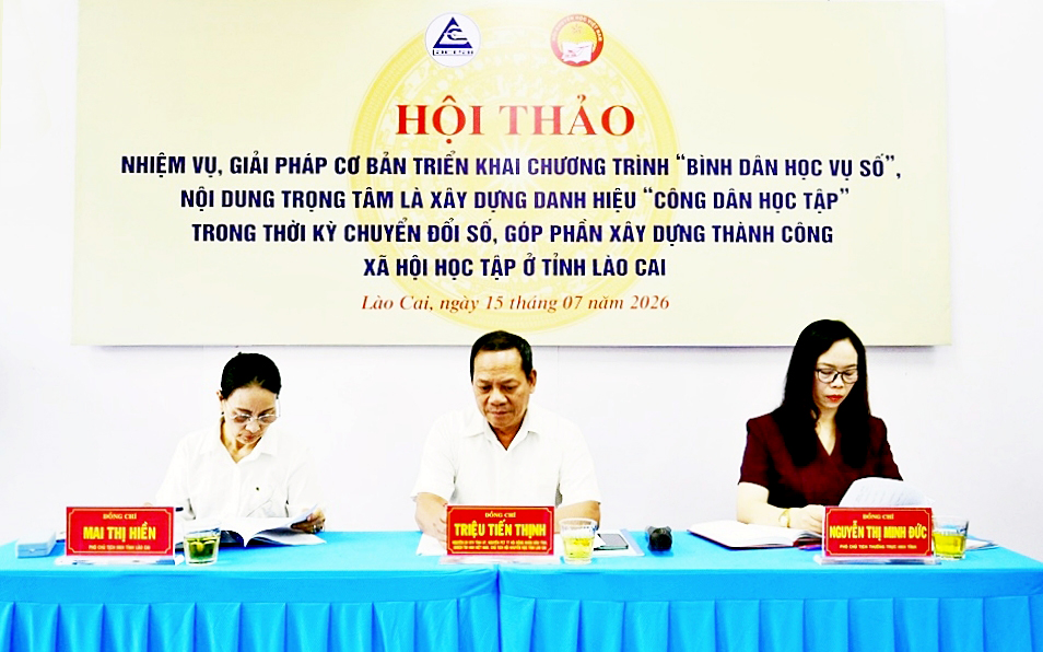Hội Khuyến học L&agrave;o Cai hội thảo vai tr&ograve; của khuyến học x&acirc;y dựng kỷ nguy&ecirc;n xanh, h&agrave;i ho&agrave;, bản sắc v&agrave; hạnh ph&uacute;c - Ảnh 3.