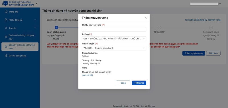 6 bước đăng ký nguyện vọng xét tuyển đại học 2026 - Ảnh 6.