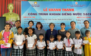 Hội Khuyến học tỉnh Lâm Đồng khánh thành công trình giếng khoan và trao học bổng tặng học sinh