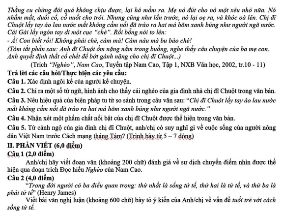 Tác phẩm "Nghèo" nhập đề tham khảo thi đua chất lượng tốt nghiệp môn Ngữ văn - Hình ảnh 2.