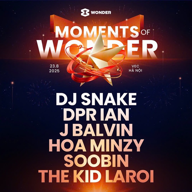 “Moments of Wonder” - Đại nhạc hội đặc biệt kỷ niệm 80 năm Quốc khánh với dàn sao “khủng”: DJ Snake, J Balvin...- Ảnh 1. “Moments of Wonder” - Đại nhạc hội đặc biệt kỷ niệm 80 năm Quốc khánh với dàn sao “khủng”: DJ Snake, J Balvin...- Ảnh 1.