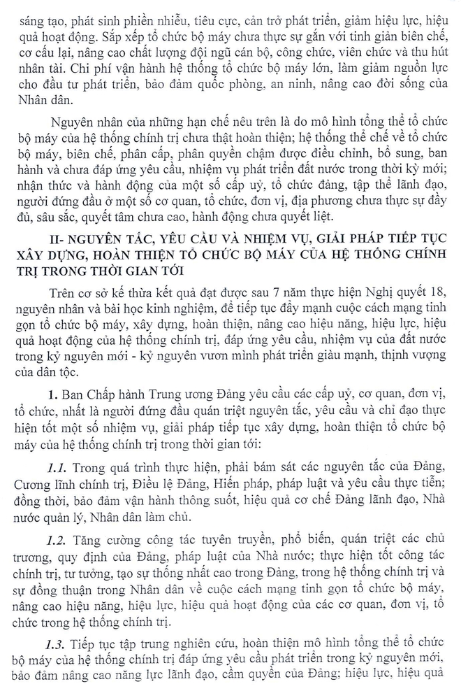 Ban hành Kết luận tổng kết Nghị quyết số 18-NQ/TW Trung ương Đảng về sắp xếp, tinh gọn bộ máy - Ảnh 2.