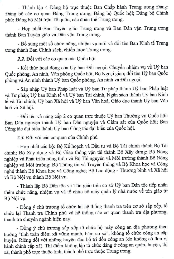 Ban hành Kết luận tổng kết Nghị quyết số 18-NQ/TW Trung ương Đảng về sắp xếp, tinh gọn bộ máy - Ảnh 6.