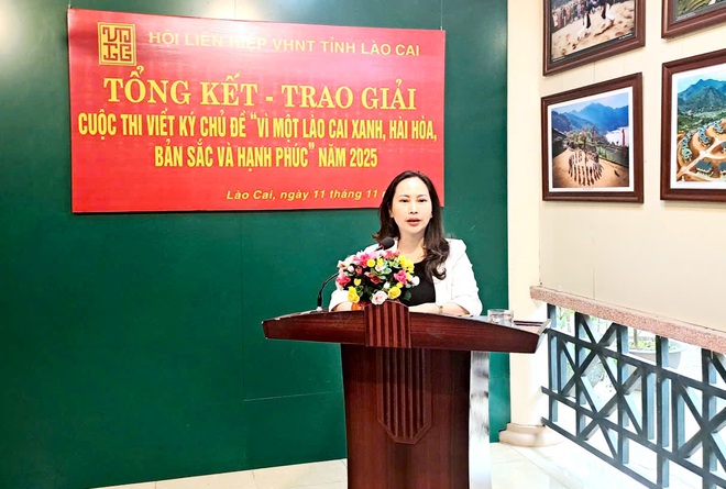 Trao giải Cuộc thi viết ký "Vì một Lào Cai xanh, hài hòa, bản sắc và hạnh phúc" - Ảnh 2.