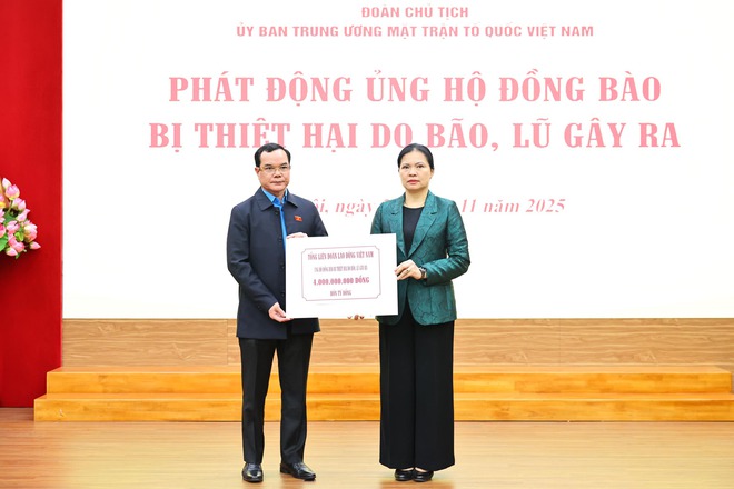 Đoàn Chủ tịch Uỷ ban Trung ương Mặt trận Tổ quốc phát động ủng hộ đồng bào khắc phục hậu quả mưa lũ - Ảnh 6.