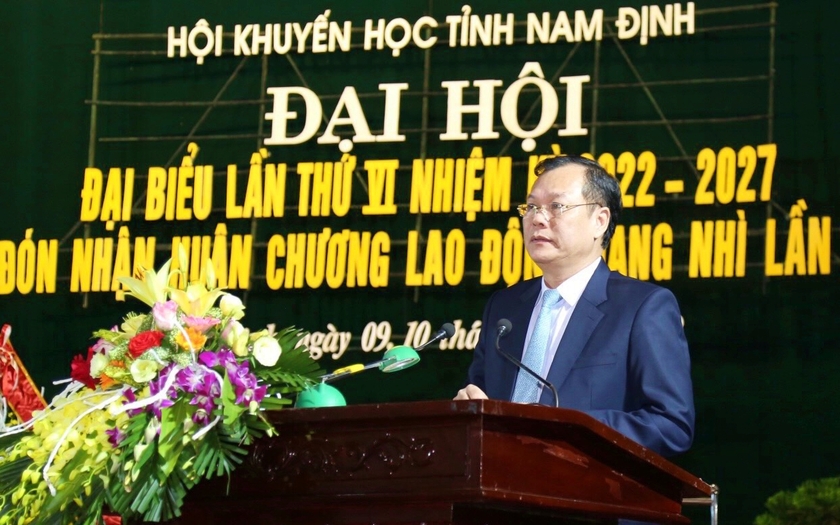 Hội Khuyến học tỉnh Nam Định tổ chức Đại hội đại biểu và đón nhận Huân chương Lao động hạng Nhì - Ảnh 4.