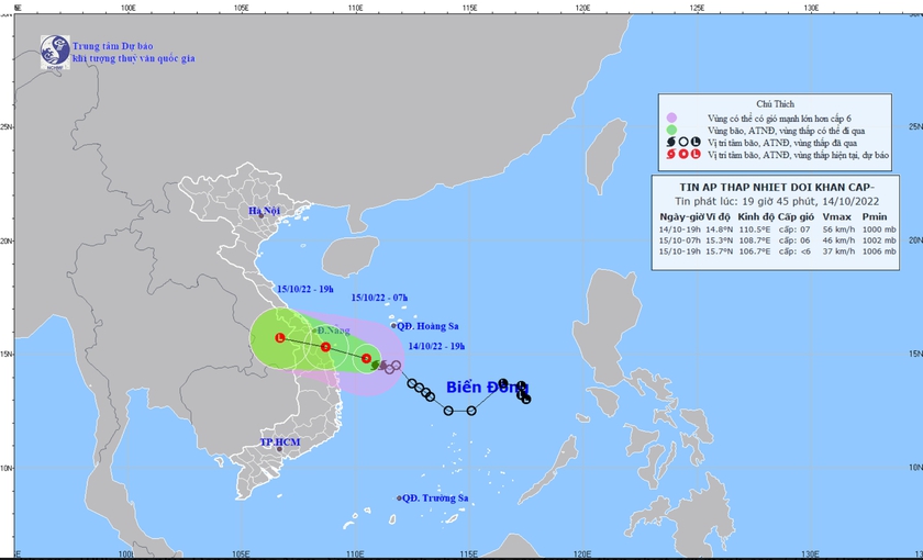 Bão số 5 đã suy yếu thành áp thấp nhiệt đới, từ Quảng Bình đến Bình Định và Bắc Tây Nguyên mưa lớn  - Ảnh 1.