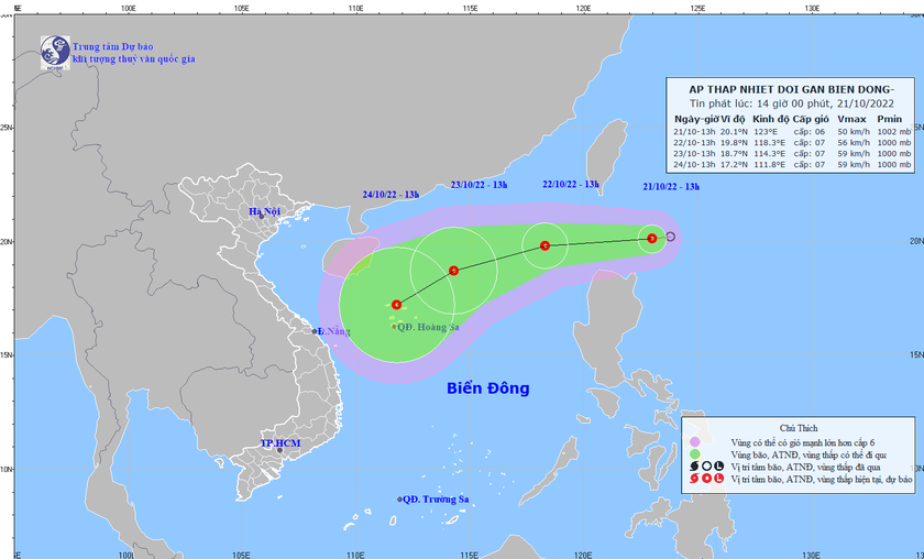 Xuất hiện áp thấp nhiệt đới gần Biển Đông - Ảnh 1.